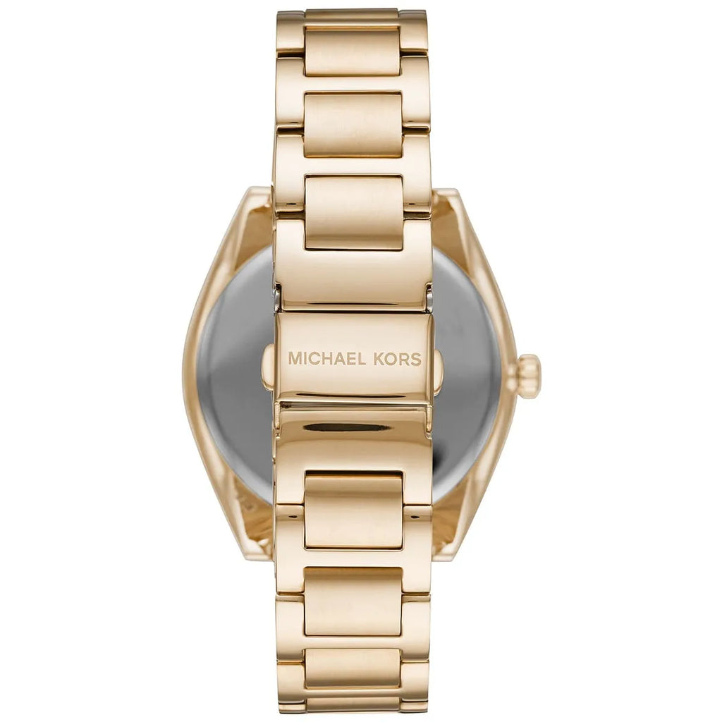 Michael Kors Runway MK7088 Gold-Tone Watch with Oversized MK Logo Dial