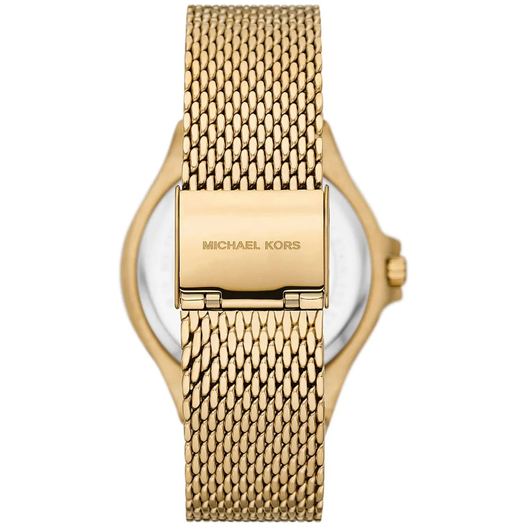 Michael Kors Lennox MK7335 Gold-Tone Watch with Mesh Bracelet and Crystal Bezel