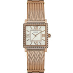 Guess Chelsea W0826L3 Rose Gold Mesh Bracelet Square Crystal Watch