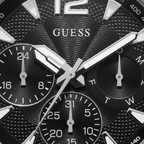 Guess Commander GW0056G1 Silver Tone Stainless Steel Black Dial Watch