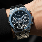 Guess Continental GW0260G1 Silver Tone Black Dial Watch
