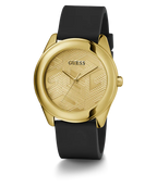 Guess Cubed GW0665L1 Gold Tone Case Black Rubber Watch