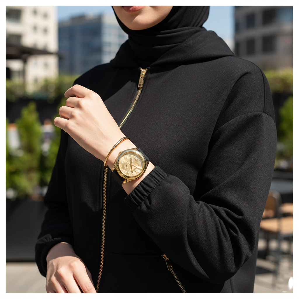 ساعة غيس كيوبد GW0665L1 ذهبية اللون ذات علبة مطاطية سوداء