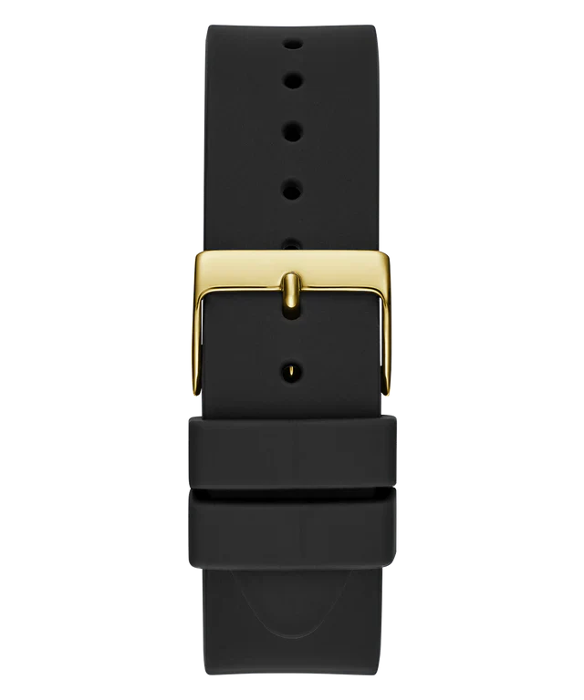 Guess Cubed GW0665L1 Gold Tone Case Black Rubber Watch