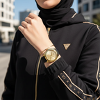 Guess Cubed GW0665L1 Gold Tone Case Black Rubber Watch