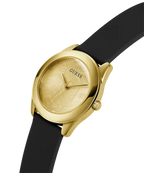 Guess Cubed GW0665L1 Gold Tone Case Black Rubber Watch