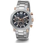 Guess Edge GW0539G1 Silver Stainless Steel Rose Gold Accents Watch
