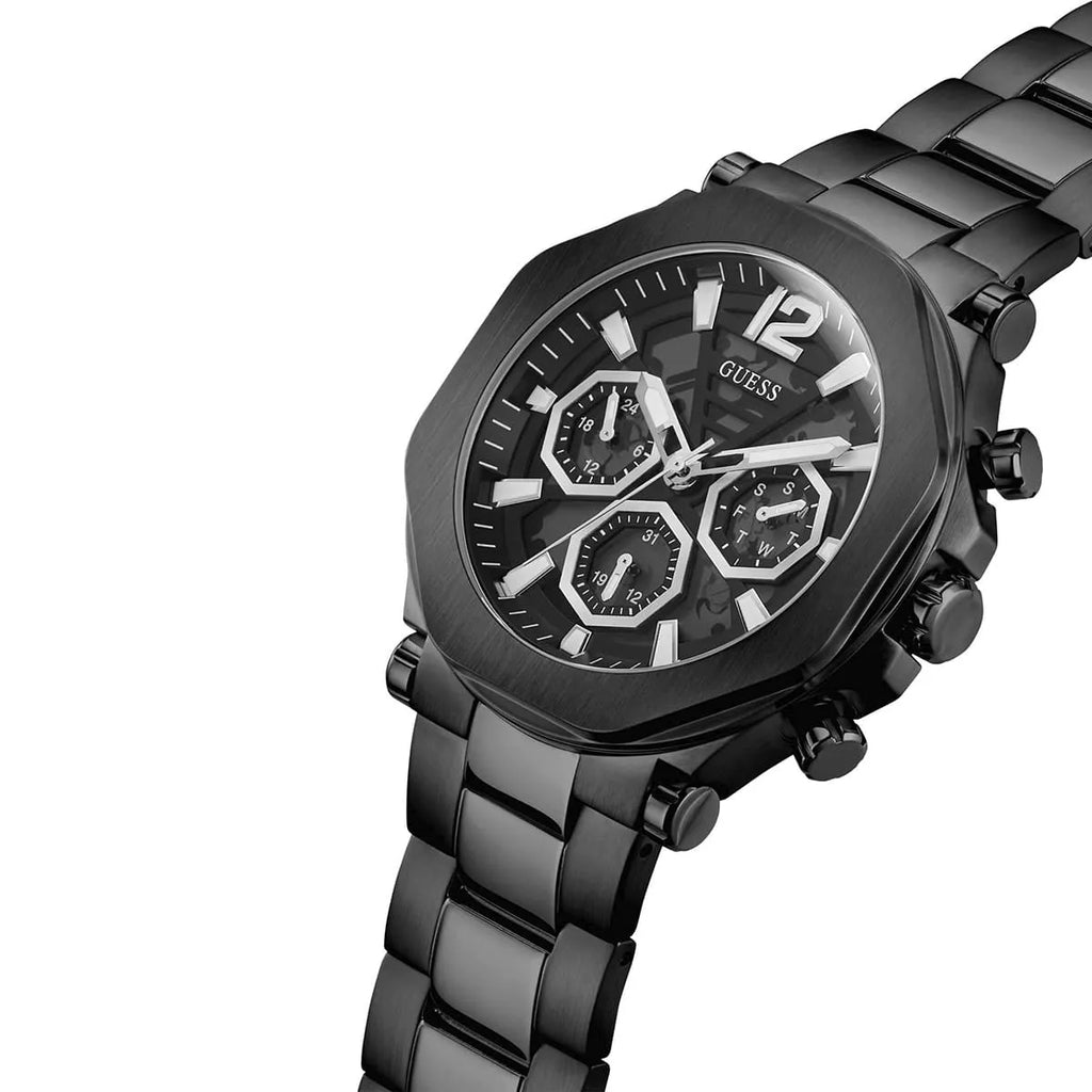 Guess Edge GW0539G3 Full Black Stainless Steel Geometric Case Watch