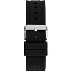 Guess Empire GW0583G1 Silver Tone Case Black Dial Rubber Watch