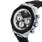 Guess Empire GW0583G1 Silver Tone Case Black Dial Rubber Watch