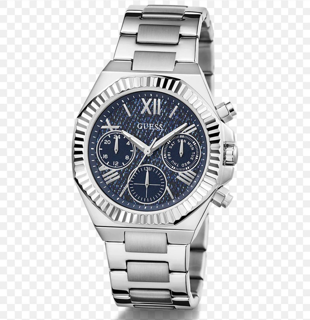 Guess Equality GW0769L1 40th Anniversary Silver Tone Denim Dial Ladies Watch