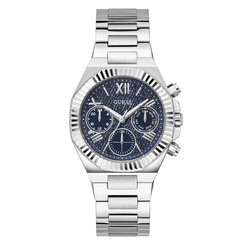 Guess Equality GW0769L1 40th Anniversary Silver Tone Denim Dial Ladies Watch
