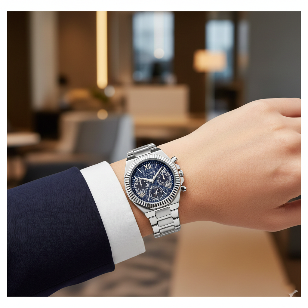 Guess Equality GW0769L1 40th Anniversary Silver Tone Denim Dial Ladies Watch