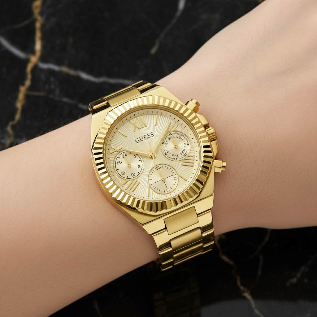 Guess Equality GW0769L2 Gold Tone Stainless Steel Gold Dial Ladies Watch