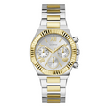 Guess Equality GW0769L3 Two-Tone Silver Gold Coin-Edge Ladies Watch