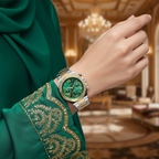Guess Equality GW0769L4 2-Tone Silver Gold Green Dial Multi-function Watch