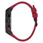 Guess Exposure GW0325G3 Black Tone Skeleton Dial Red Rubber Watch