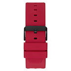 Guess Exposure GW0325G3 Black Tone Skeleton Dial Red Rubber Watch