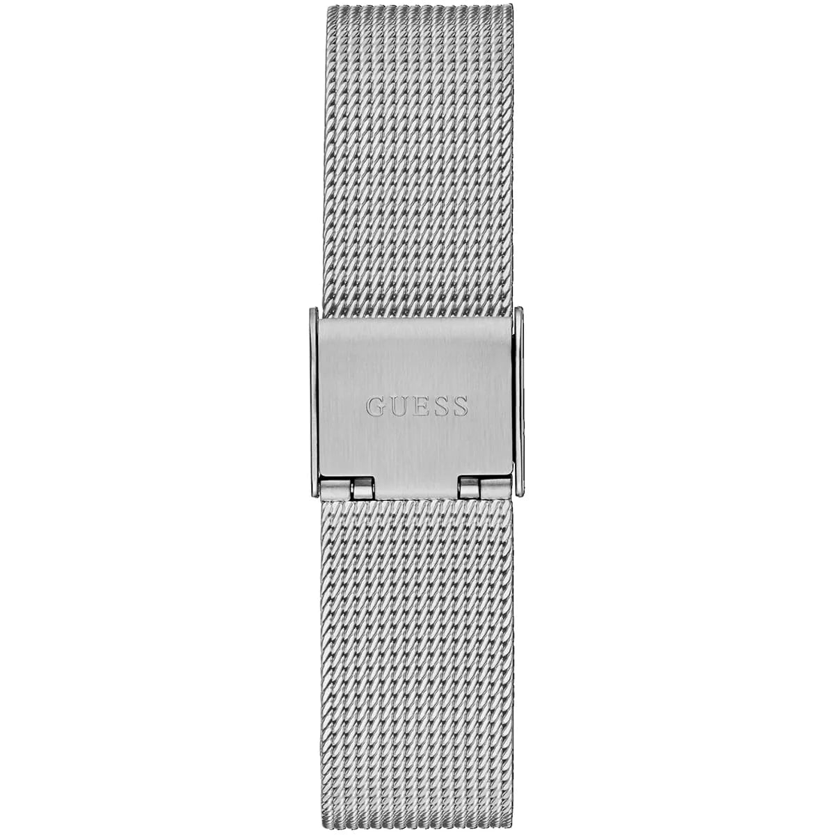 ساعة يد غيس فيم GW0508L1 بلون فضي مع علبة مثلثة وسوار شبكي