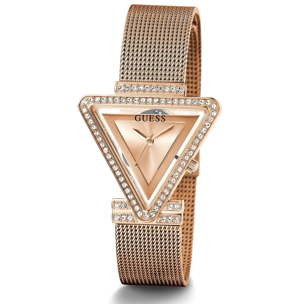 Guess Fame GW0508L3 Rose Gold Triangle Case Mesh Bracelet Watch