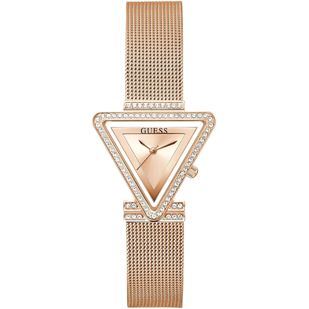 Guess Fame GW0508L3 Rose Gold Triangle Case Mesh Bracelet Watch