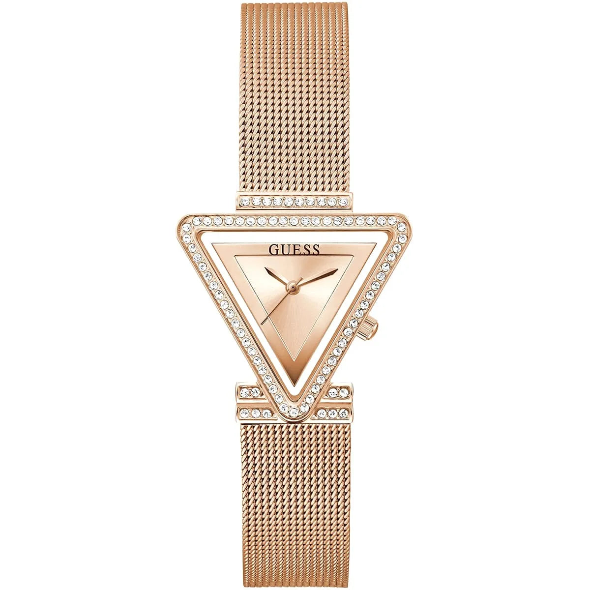 Guess Fame GW0508L3 Rose Gold Triangle Case Mesh Bracelet Watch