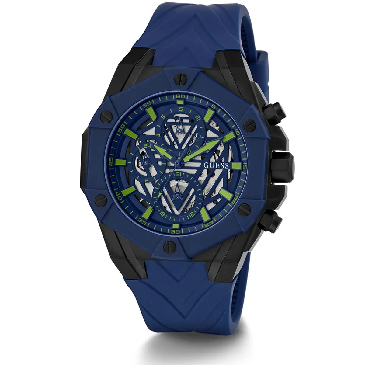 Guess Formula GW0579G3 Blue Skeleton Dial Silicone Men's Watch