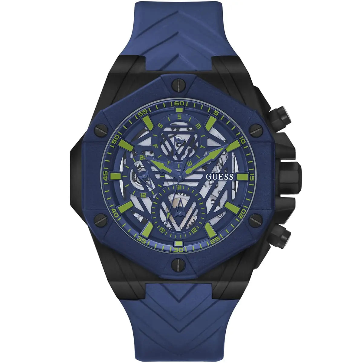 Guess Formula GW0579G3 Blue Skeleton Dial Silicone Men's Watch