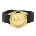 Guess G-Twist W0911L3 Gold Tone Stainless Steel Black Silicone Ladies Watch