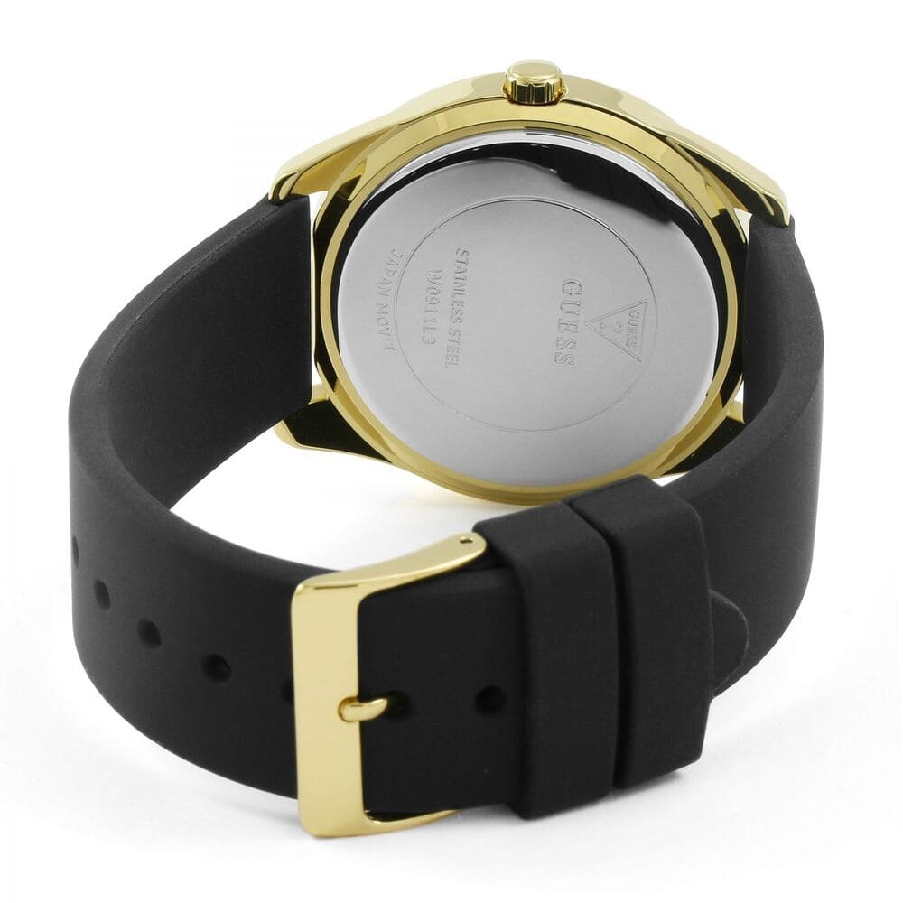 Guess G-Twist W0911L3 Gold Tone Stainless Steel Black Silicone Ladies Watch