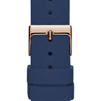 Guess G-Twist W0911L6 Rose Gold Stainless Steel Blue Silicone Ladies Watch