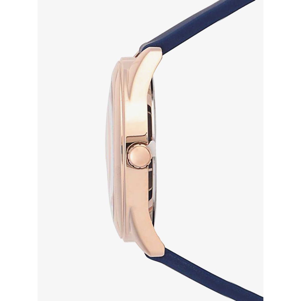 Guess G-Twist W0911L6 Rose Gold Stainless Steel Blue Silicone Ladies Watch