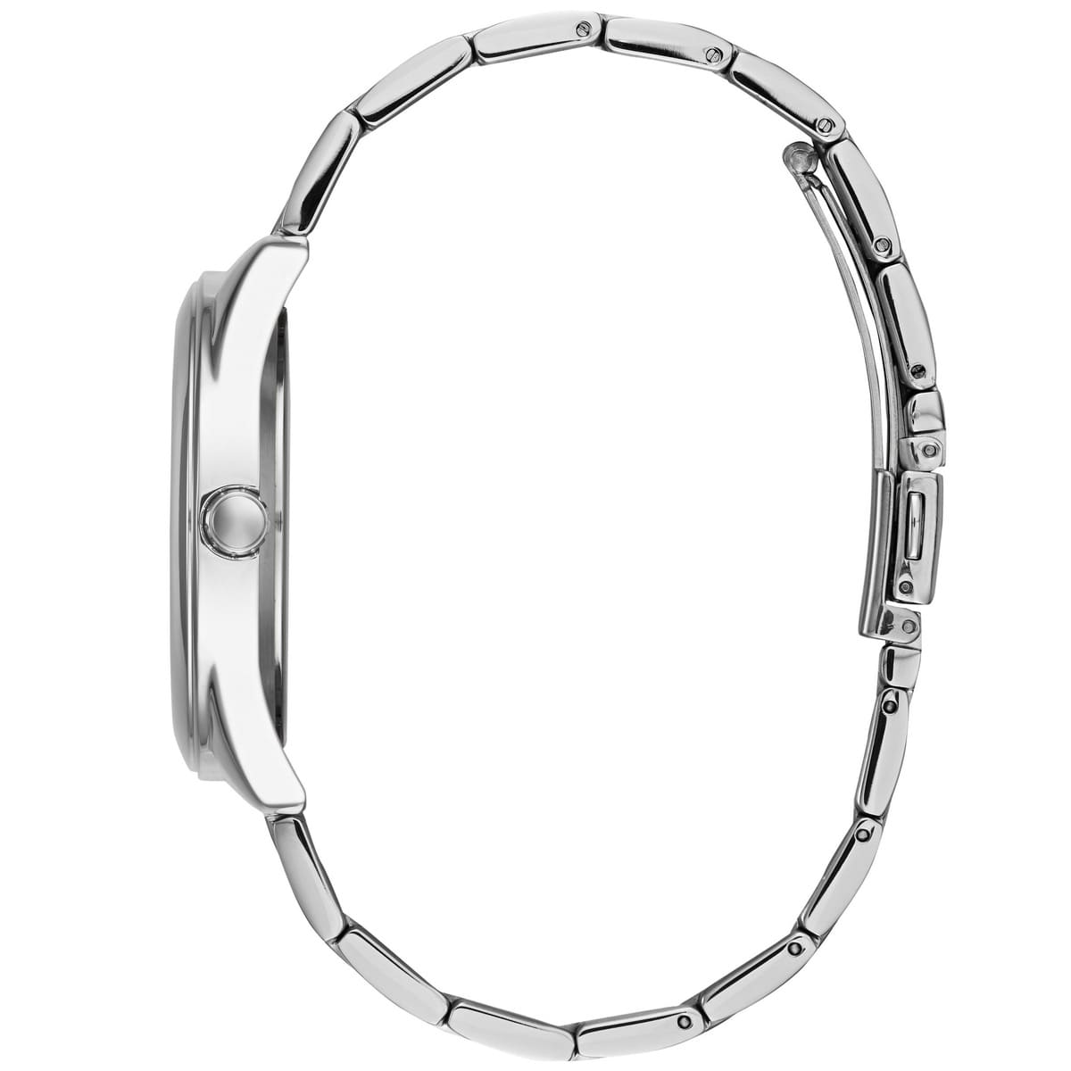 ساعة يد فضية اللون Guess G-Twist W1082L1 مينا بشعار متشابك