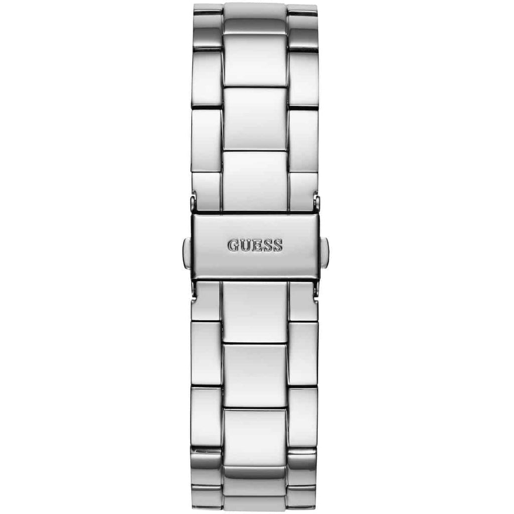 ساعة يد فضية اللون Guess G-Twist W1082L1 مينا بشعار متشابك