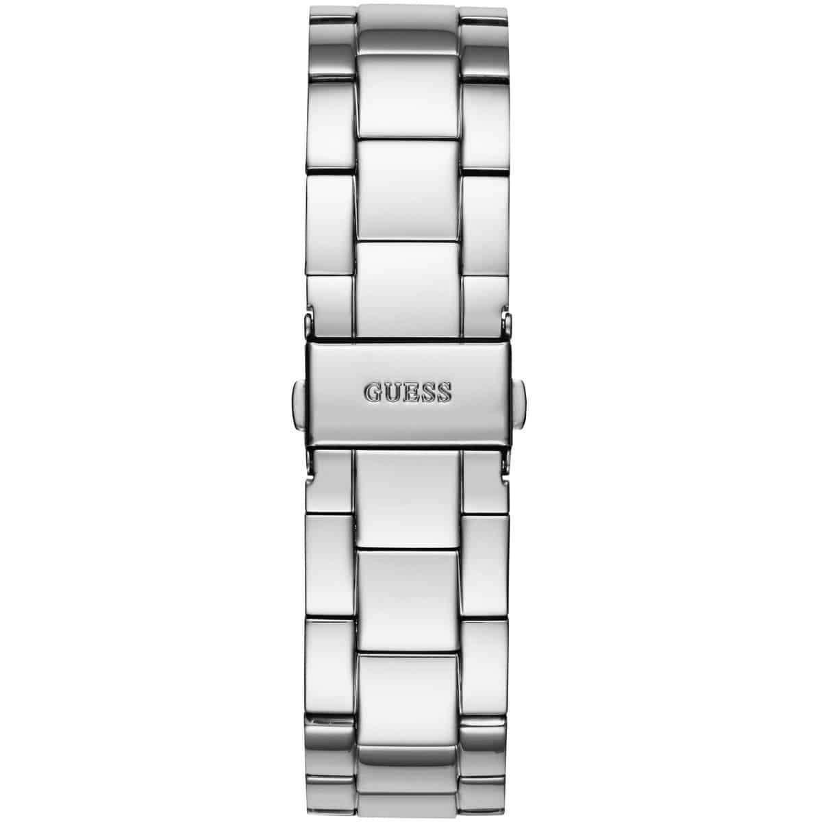 ساعة يد فضية اللون Guess G-Twist W1082L1 مينا بشعار متشابك