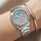 Guess G Twist W1201L1 Silver Stainless Steel Multicolor Glitter Dial Watch