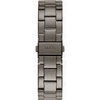 Guess G Twist W1201L4 Gunmetal Stainless Steel Purple Glitter Dial Watch
