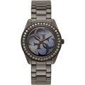 Guess G Twist W1201L4 Gunmetal Stainless Steel Purple Glitter Dial Watch