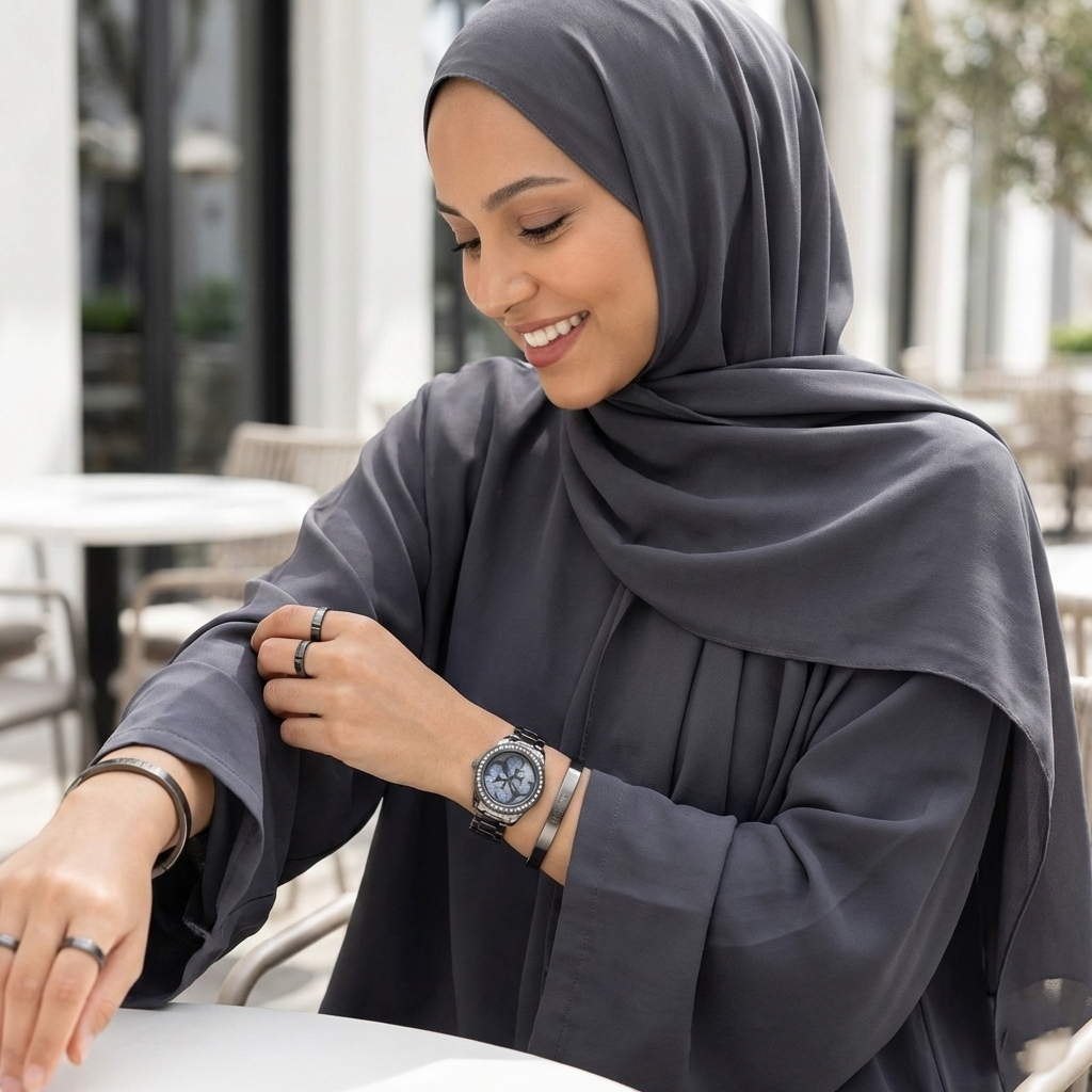 ساعة جيس جي تويست W1201L4 ستانلس ستيل بلون رصاصي مع قرص بلون أرجواني لامع