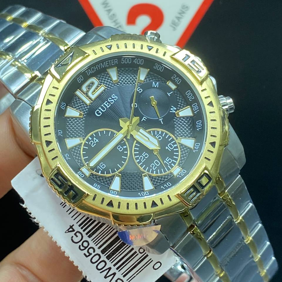 Guess Commander GW0056G4 Two-Tone Black Dial Watch