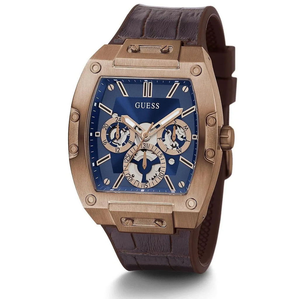 Guess Phoenix GW0202G2 Rose Gold & Brown Leather Watch