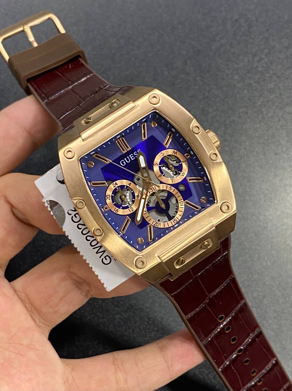 Guess Phoenix GW0202G2 Rose Gold & Brown Leather Watch