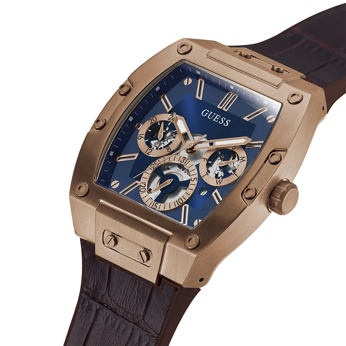 Guess Phoenix GW0202G2 Rose Gold & Brown Leather Watch