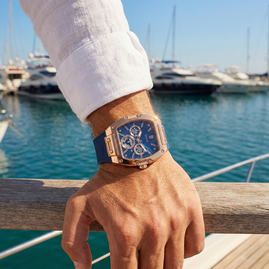 Guess Phoenix GW0202G4 Rose Gold & Blue Men's Watch