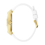ساعة يد رجالية Guess Phoenix GW0202G6 ذهبية اللون ومطاط أبيض
