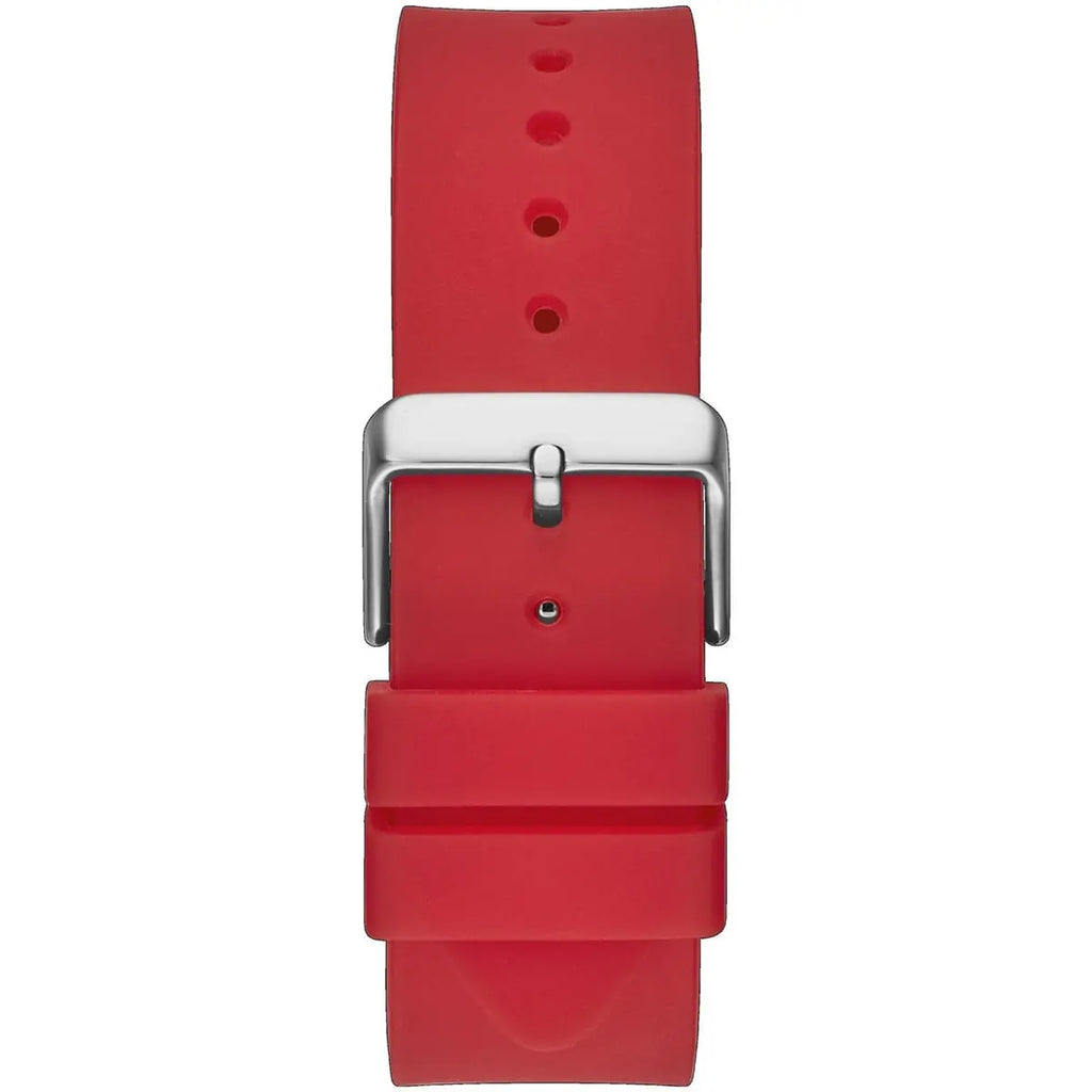 ساعة Guess Phoenix GW0203G4 بهيكل أسود وقرص داخلي مكشوف وحزام مطاطي أحمر