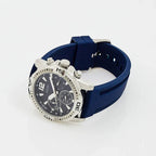 Guess Commander GW0211G1 Silver Case Blue Dial Blue Rubber Strap Men's Watch