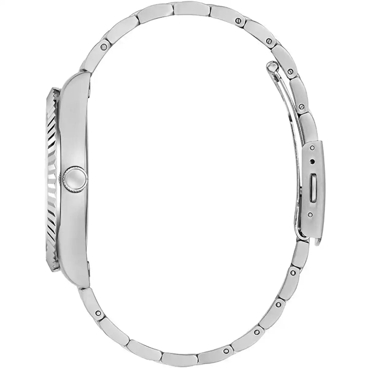 Guess GW0265G6 Silver Case Silver Dial Day-Date Fluted Bezel Men's Watch