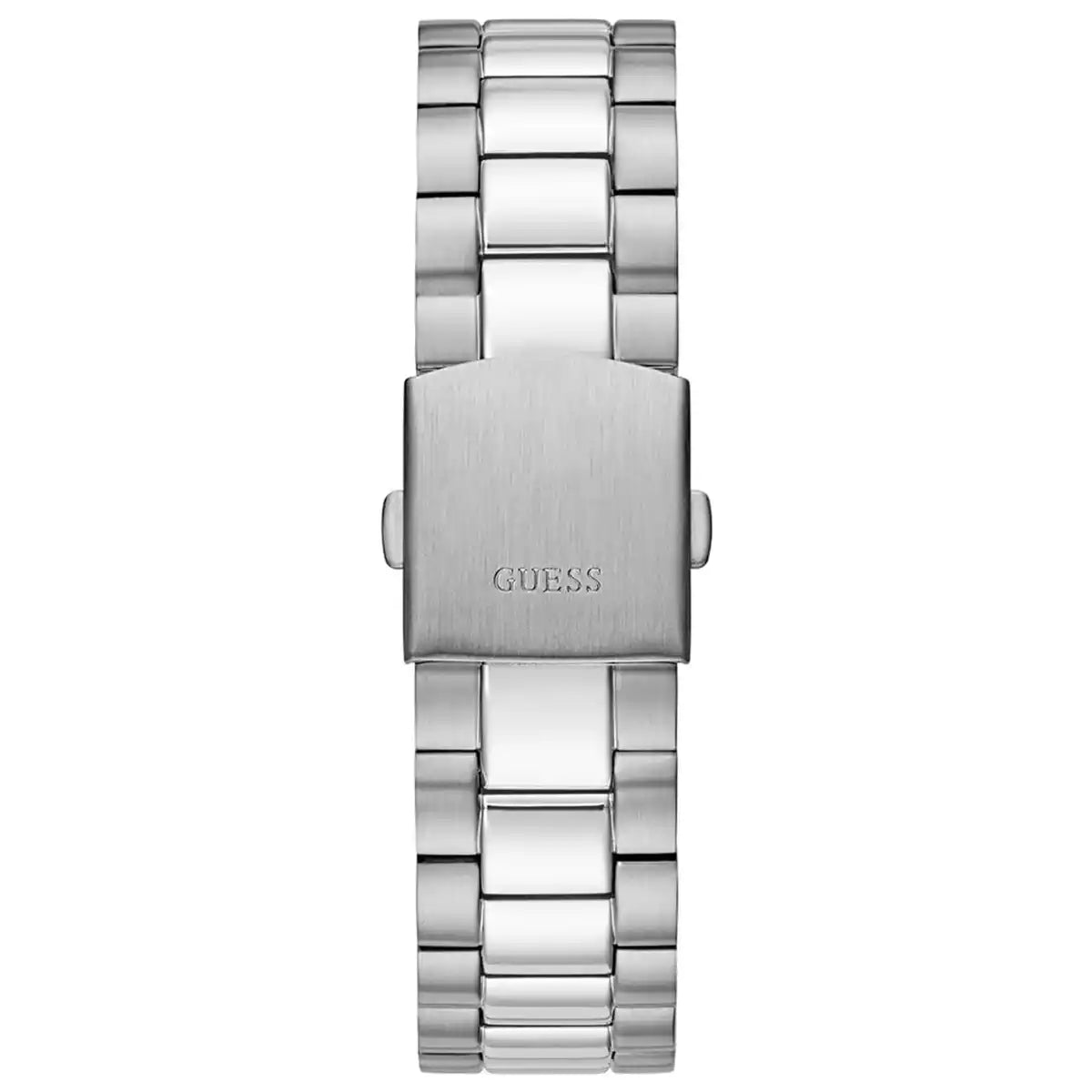 ساعة يد رجالية Guess Connoisseur GW0265G7 بلون فضي مع ميناء أزرق
