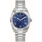 ساعة يد رجالية Guess Connoisseur GW0265G7 بلون فضي مع ميناء أزرق